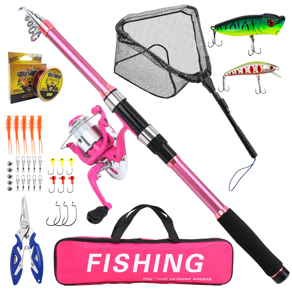 Angelruten-Set Komplettset mit – Fishing Rod Spinning Bewertung und Preis